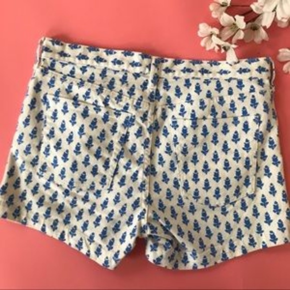 J. Crew Printed White Denim Shorts 2 - Picture 2 of 3